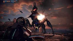 Mass Effect 3 : Mit Hilfe der Quarianer-Flotte bekämpfen wir einem leibhaftigen Reaper.