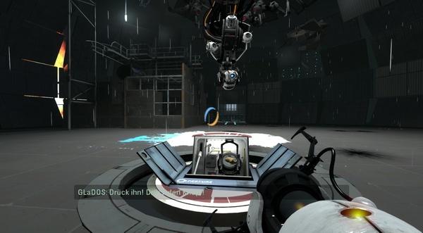 Portal 2 : Der Schalter für den manuellen Kernaustausch befindet sich in dem Raum hinter Wheatley.